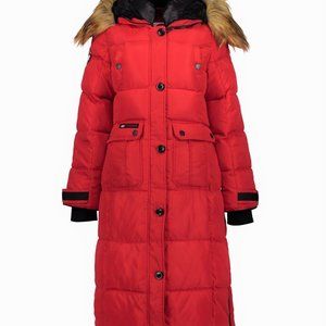 CANADA WEATHER GEAR, PLUS SIZE 3X Red Avora Longline Puffer Coat